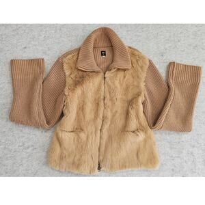 SPI 25 100% Rabbit Hair Sweater Jacket, Knitting-100% Wool, Vintage, Y2K, Sz S